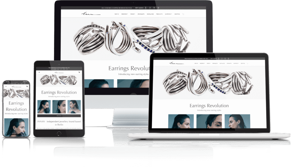 Screenshot des Shopify-Webshops von Innan Jewellery