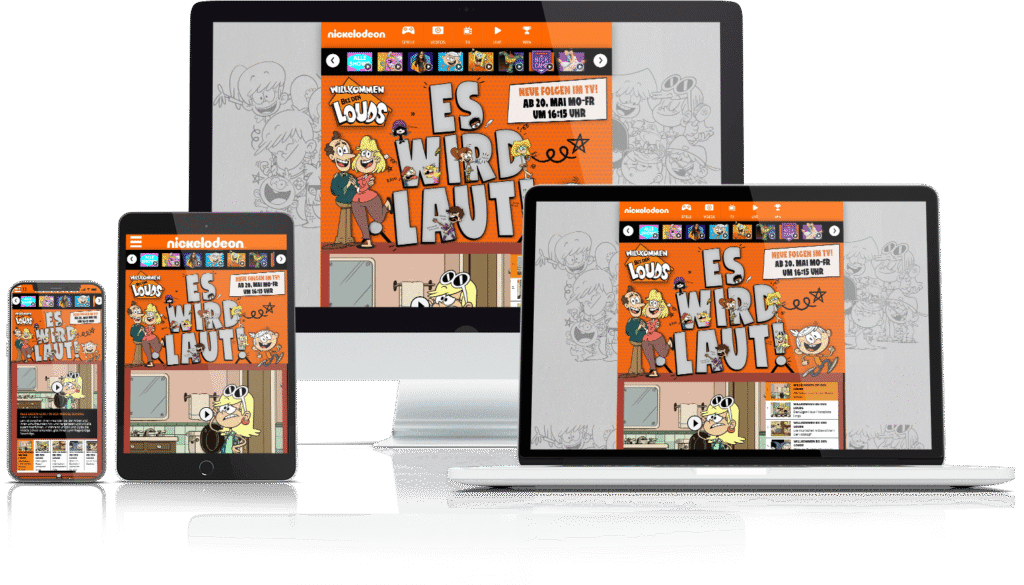Screenshot der Microsite „Willkommen bei den Louds"