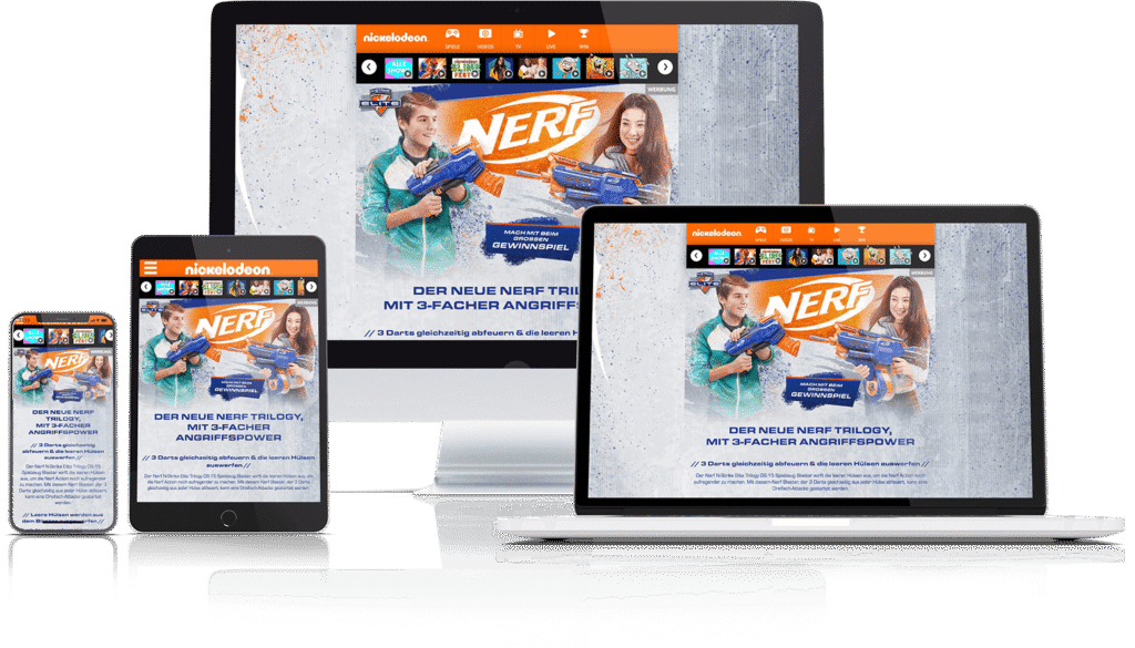 Screenshot der NERF-Trilogy-Landingpage