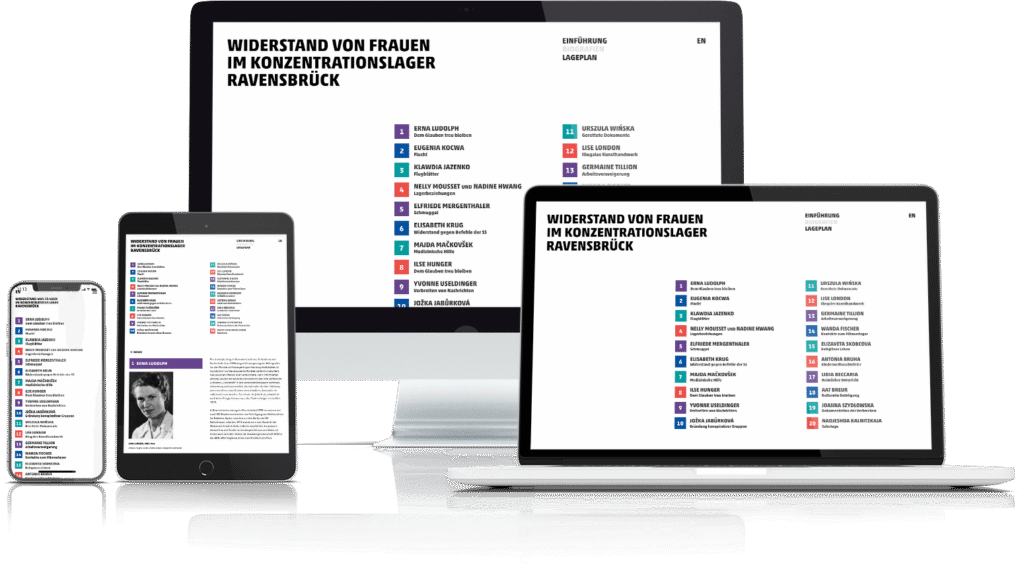 Screenshot der Website zur Ausstellung „Widerstand von Frauen"